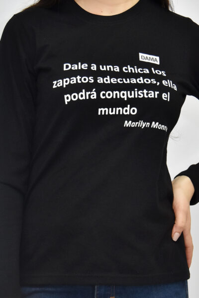 Polo Jersey Negro | Manga Larga | Tejido 20/1 | Estampado MS-PAINT.