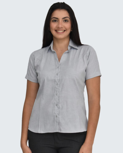 Blusa Oxford Parcela | 100% Algodón | Estilo Princesa para Elegancia Diaria.