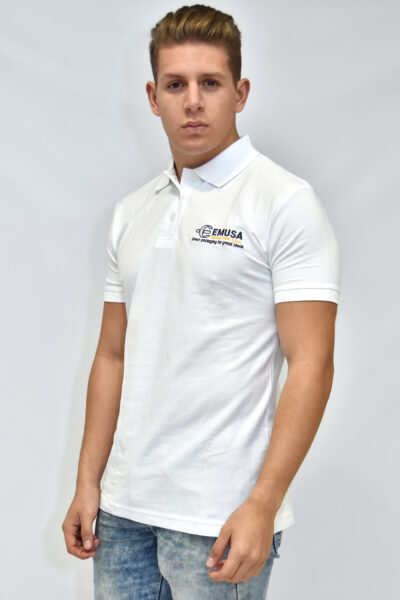 Polo Blanco en Piqué 30/1 y 24/1 | Estilo Camisero | Logotipo Exclusivo.