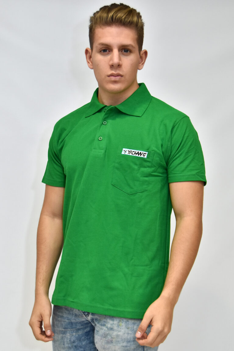 Polo Camisero Verde en Piqué | Manga corta