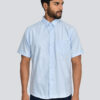 Camisa Oxford Celeste | Manga Corta | Oxford San Jacinto | Costura Cerradora.