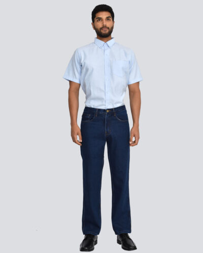 Camisa Oxford Celeste | Manga Corta | Oxford San Jacinto | Costura Cerradora.